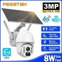 PEGATAH 4G Sim Card Solar Camera Outdoor WiFi Battery PIR Human Detection CCTV IP Cameras Color Night Vision Waterproof UBOX
