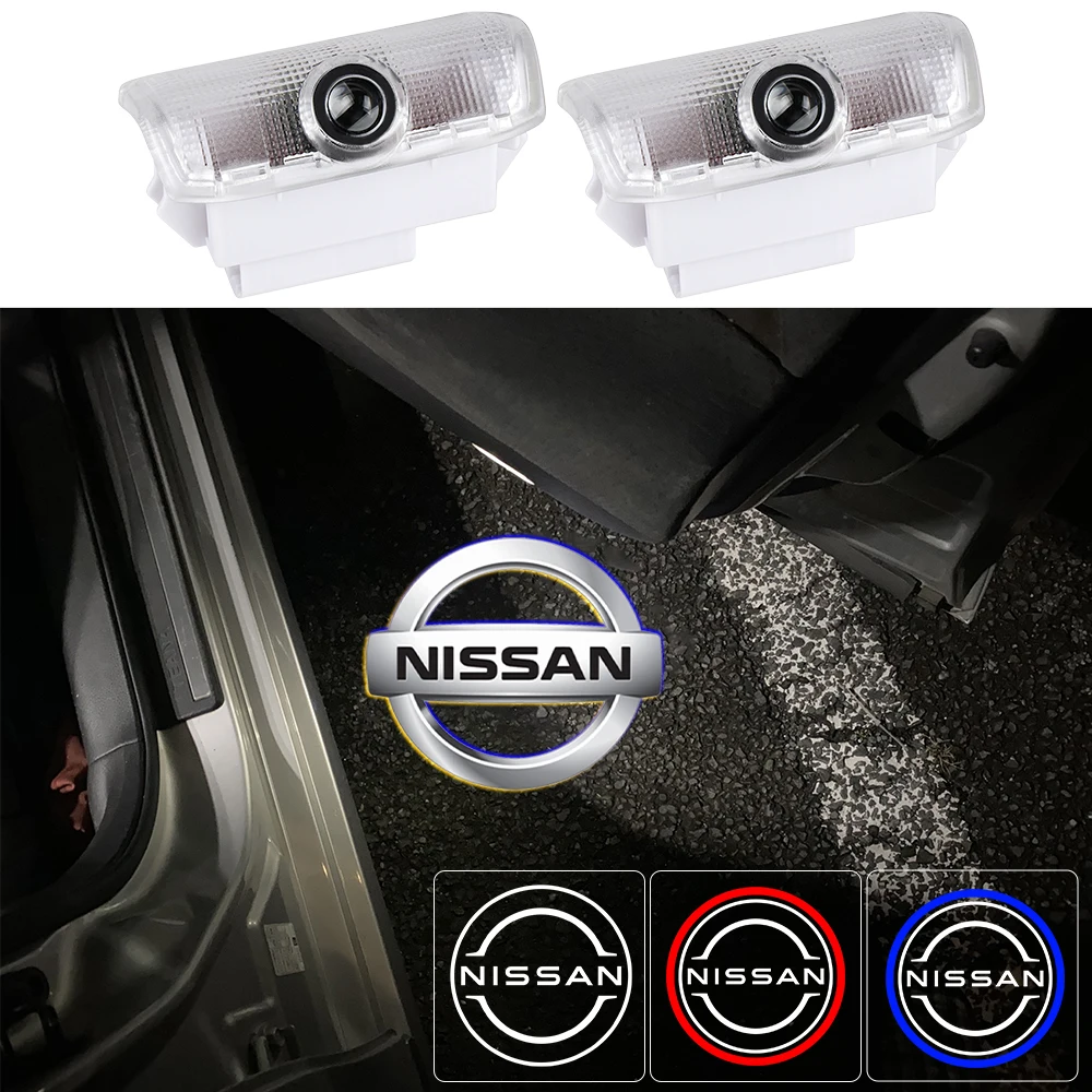 4PCS LED Car Door Welcome Lights 3D Laser Projector Lamps Auto Decoration Accessorie For Nissan Patrol 2012-2017 Teana 2008-2012