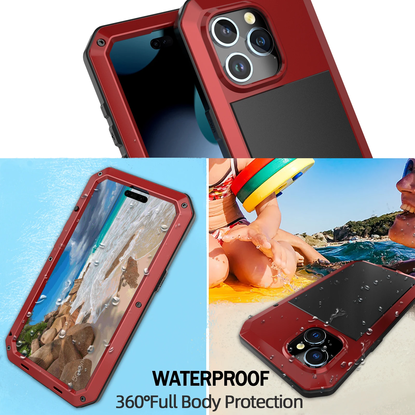 Neue Metall-Schutzhülle mit Rutschfester, Stoßfester 360-Grad-Vollschutz-Funktion für iPhone 16, 15, Xs Max, 11, 12, 13, 14 Serie – Detail 14