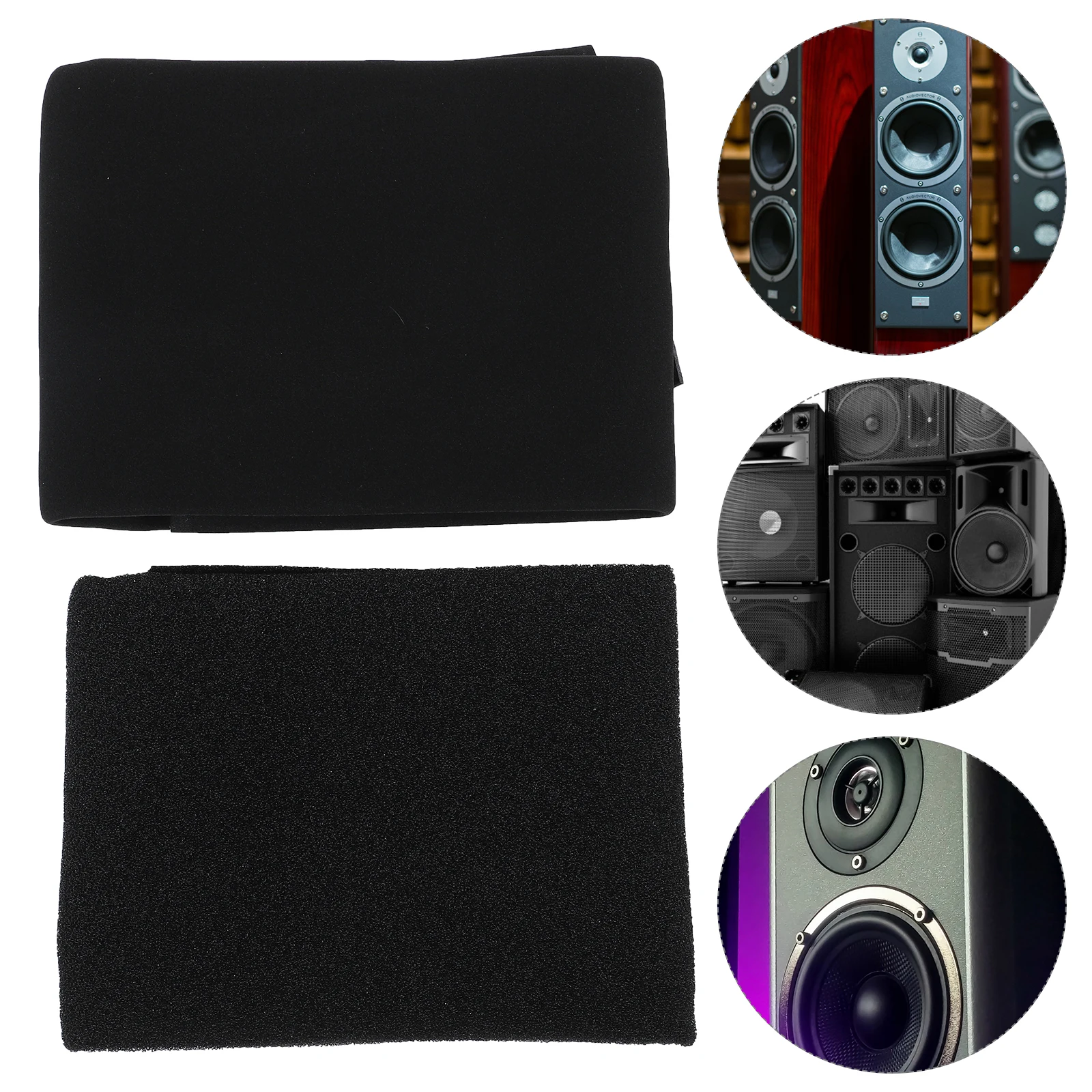 

2pcs Grill Cloth 2 Sheets Flame Retardant Audio Mesh For Stage Speaker Repair Sound Deadening Material Stereo Foam Car Speaker