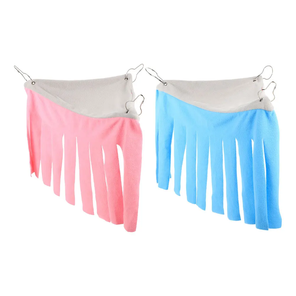 

2Pcs Triangular Small Animal Hideaway Hammock Bed for Guinea Pigs Hamsters Ferrets Chinchillas Decorative Cage Accessories