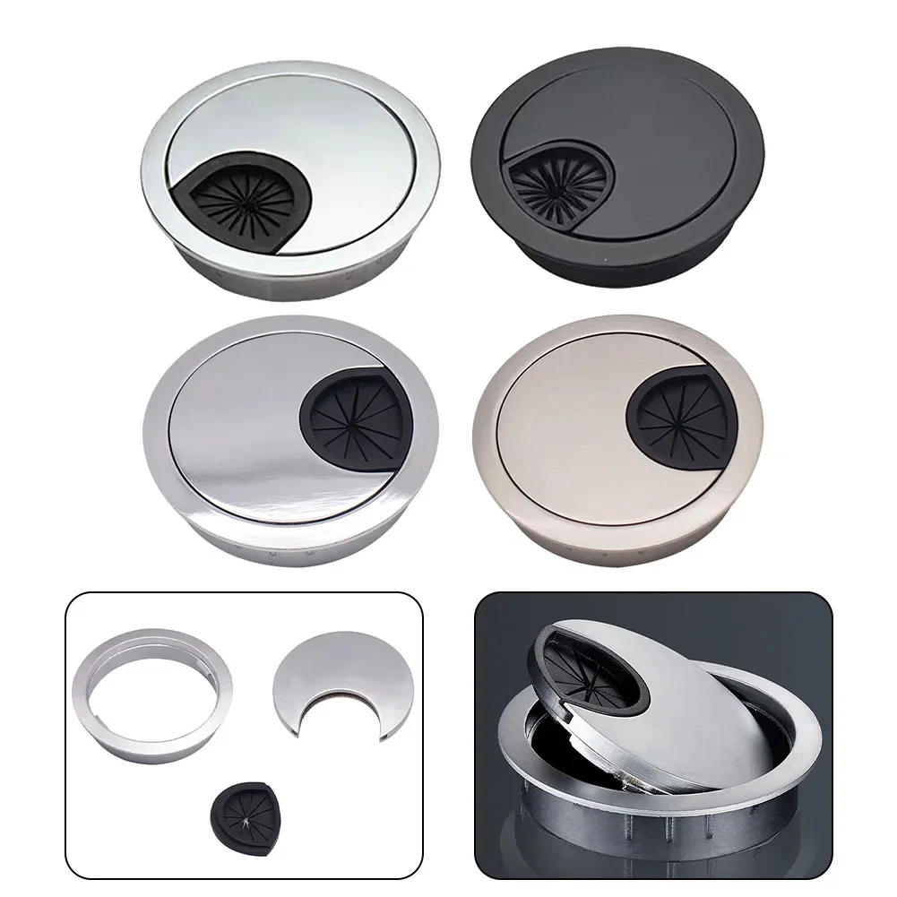1/2Pcs Zink-legierung Draht Loch Abdeckung 50mm 60mm 80mm Schreibtisch Metall Tülle Tisch Kabel Organizer ordentlich Draht Loch Abdeckung