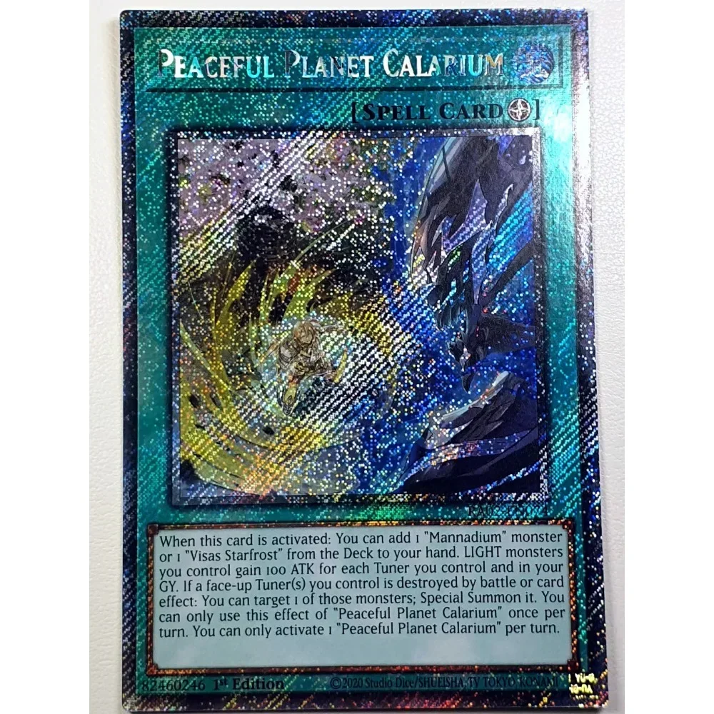 

DIY Yu-Gi-Oh! English Version RA02-EN074 PSCR Peaceful Planet Calarium Anime Peripheral Game Collection Card Holiday Gift