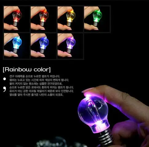 50pcs New Silver Bright Creative LED Flash  Mini Bulb  Design Clear Lamp Fun Toy YH302