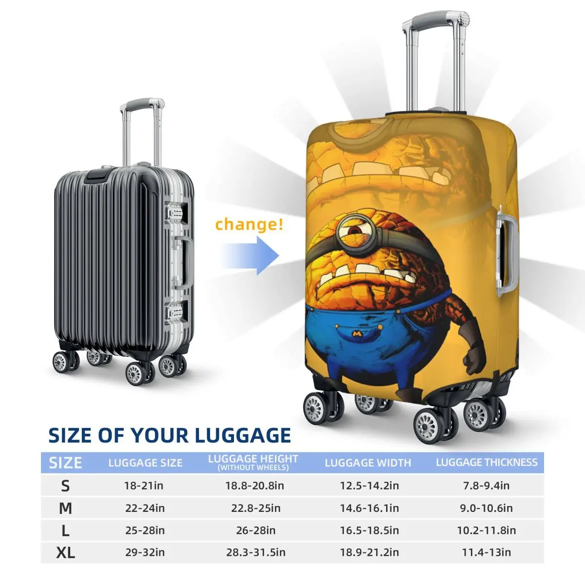 Minions The Rise Of Gru Suitcase Cover Practical Travel Protector Luggage Accesories Flight