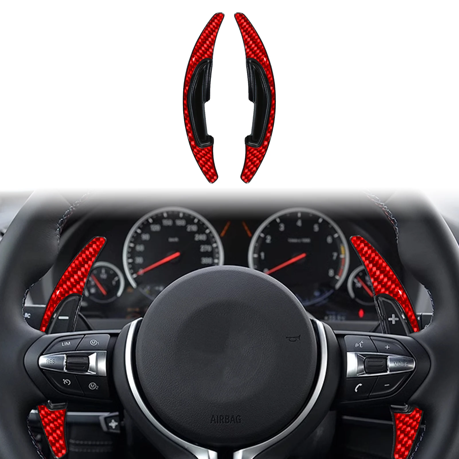 2Pcs Car-styling Cabon Fiber Wheel Paddle Shifter Gear Shift Shifter Extension For BMW M2 M3 M4 M5 M6 X5M X6M Car Interior