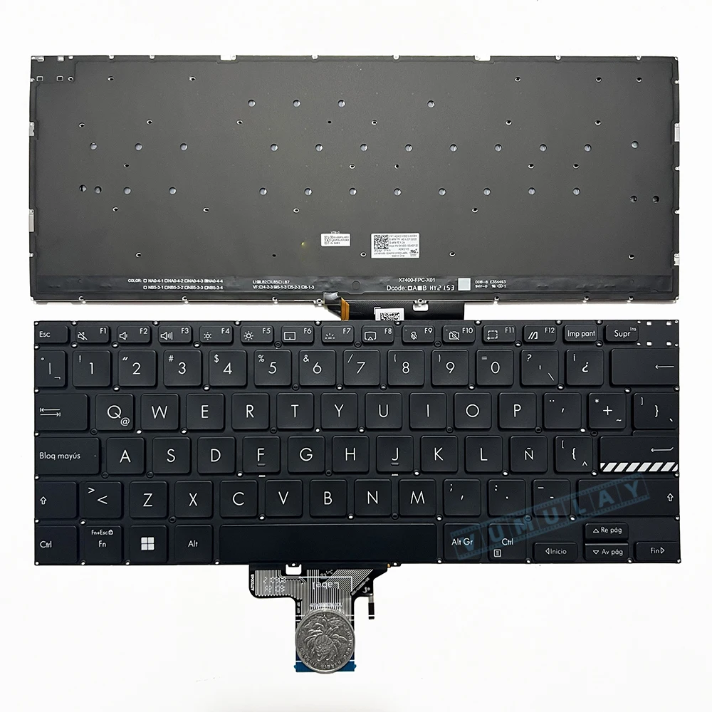 Latin/Spanish Backlit Keyboard for ASUS Vivobook Pro 14 X3400 M3400 M3401 M3400QA M3401QC X3400P k3400p X7400 M7400q N7400