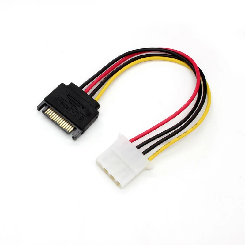 Nieuwe 15 Pin Connector Sata Mannelijk Naar Molex Ide 4 Vrouwelijke Adapter Extension Power Kabel Computer Draad