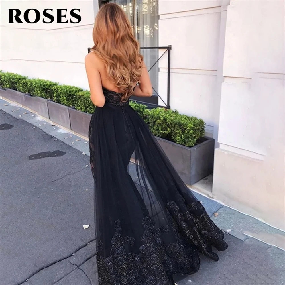 Sexy Side Split Maxi Prom Dresses Lace Embroidery Mermaid Robes De Soirée فساتين السهرة Prom Dresses 2023 Custom Luxury Gowns