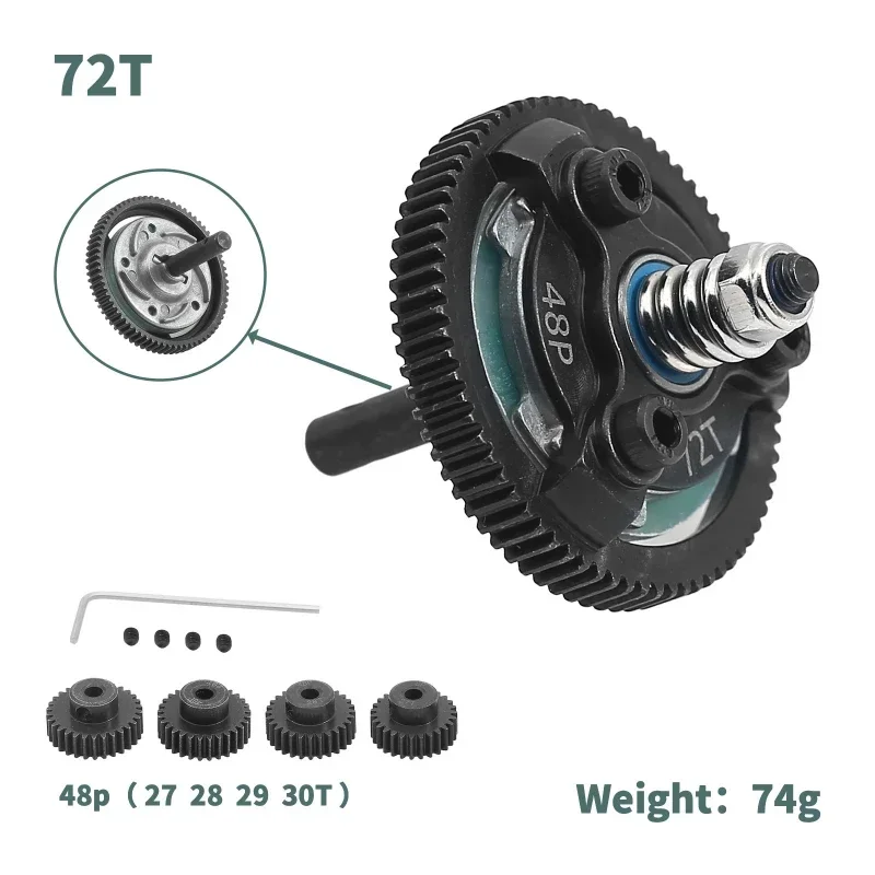 Aço 48p 72t 76t 83t 86t 90t engrenagem de dentes retos para trxs slash bandit ferrugem stampede 2wd rc peças de atualização do carro