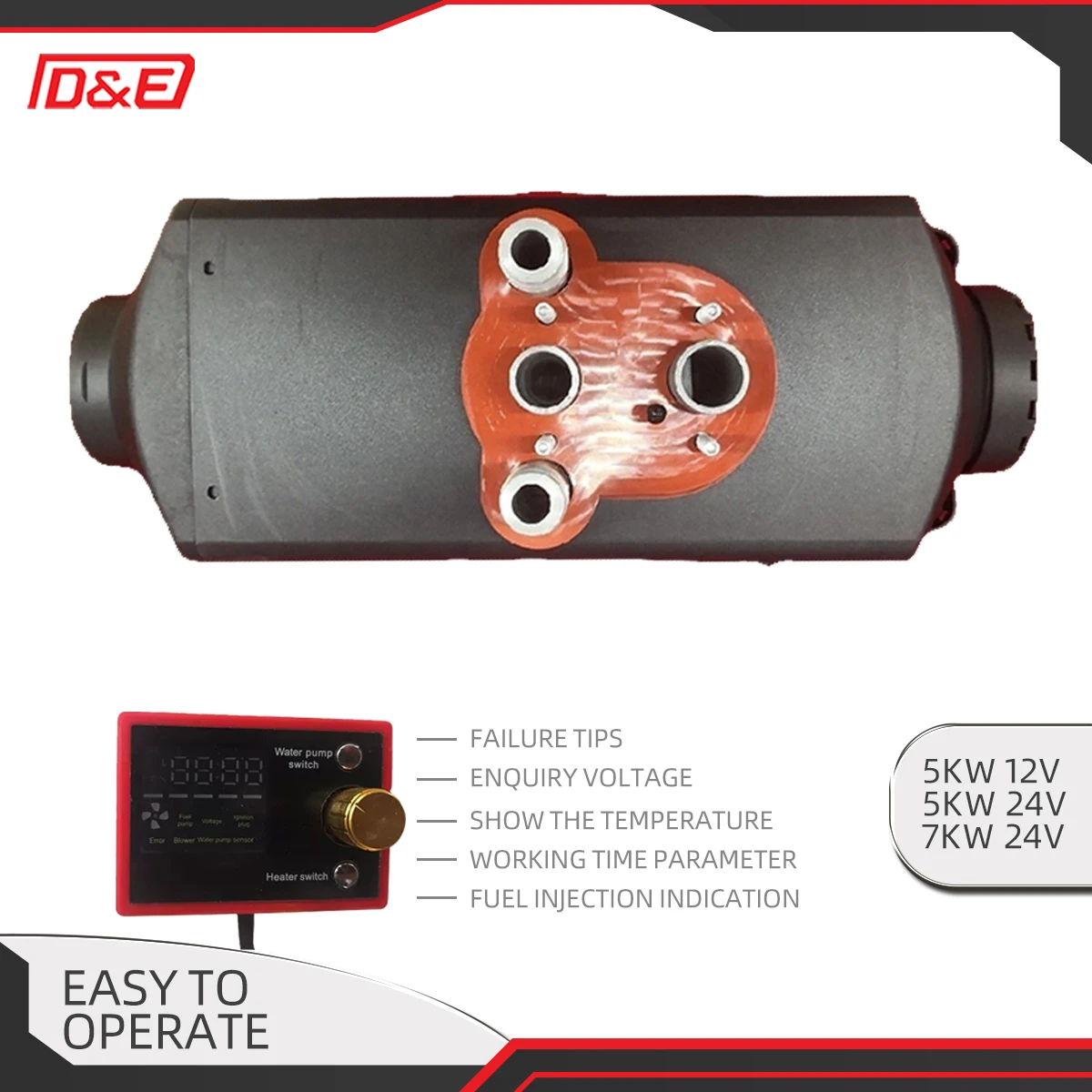 Diesel Parking Heater, 12V 24V 5kW 7kW, Air Water Integrated Heater, Engine Preheater, for Volvo Trucks RV Boat Caravan Bus