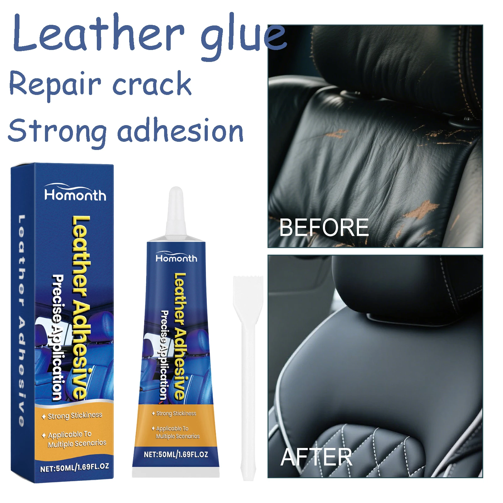 50g Leather Adhesive Perfect Bonding Easy Application Strong Adhesion Waterproof Automotive Leather Repair Glue for Car Interior