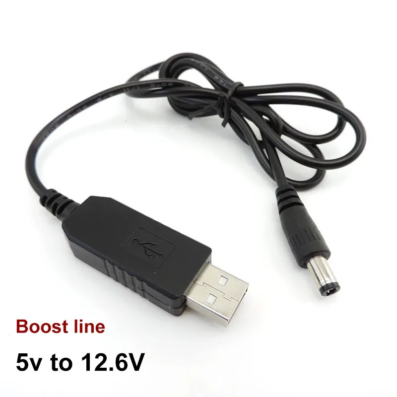 DC 5V to USB 9V 8.4V 12V 12.6V 스텝 업 모듈 전원 부스트 라인 컨버터 케이블, PC 노트북 라우터 오디오 용 5.5X2.1mm 플러그