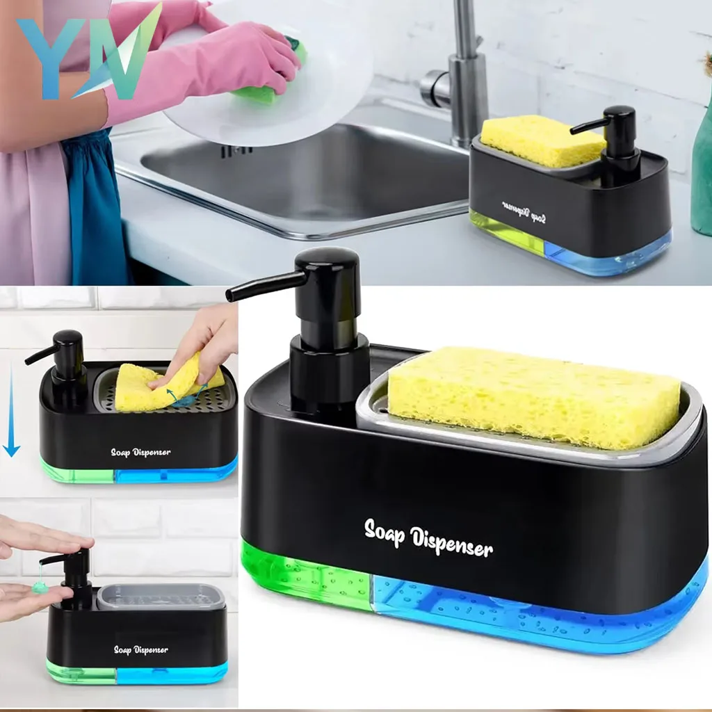 

Двухфункциональный дозатор для мыла и лосьона, универсальная многоразовая бутылка с помпой для жидкого мыла, средства для мытья посуды, органайзер для кухни