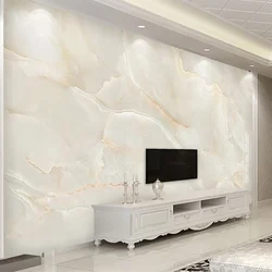 Nach 3D Foto Wandbild Tapete Beige Marmor Muster Papier Peint Moderne Wohnzimmer Sofa TV Hintergrund Wand Papers Home Decor