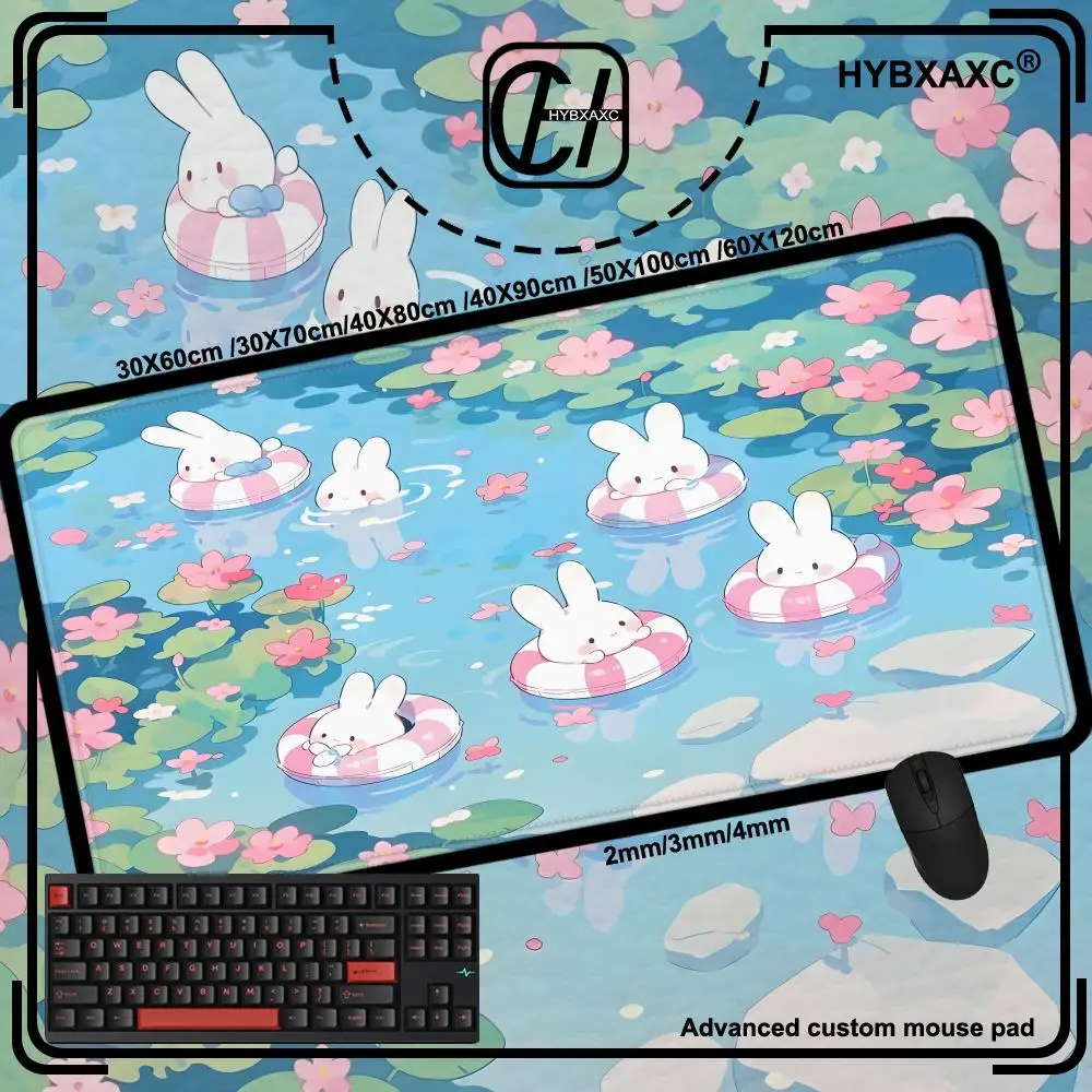 

Gaming keyboardpad Office Soft Non-Slip Carpet Rubber Mice Pad New Models Cute Rabbit Pink Anime Mousepad Home HD Print HYBXAXC