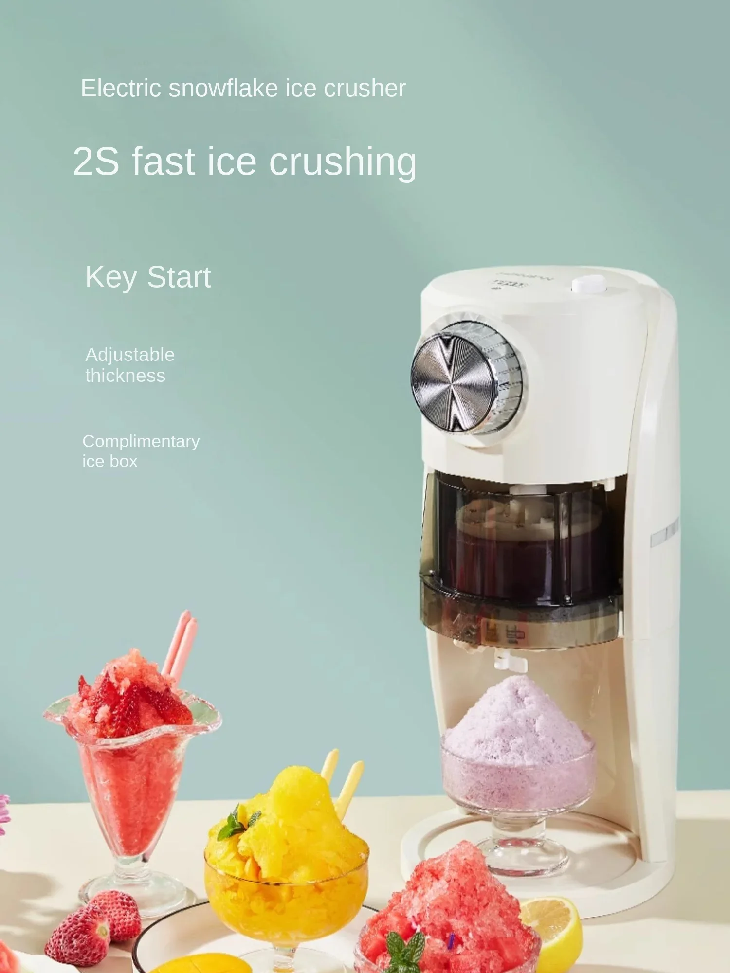 

Shaved ice machine household small continuous smoothie snowflake crushed ice ice stall commercial