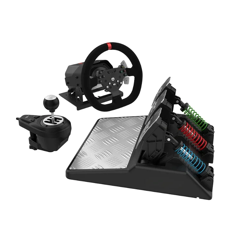 game steering wheel 900 degree force feedback vibration one series with pedal shifter gear stick