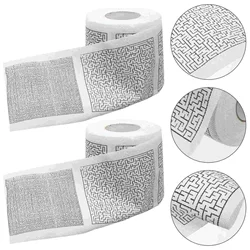 2 rollos de papel tisú para decoración de inodoro, servilletas, suministros de papel usado para Baño
