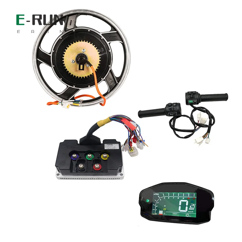 YUMAMOTOR 17x1.6inch 2000w 70kmh 35H BLDC Wheel Hub Motor with ND72340 and DKD DIsplay and T08 Throttle