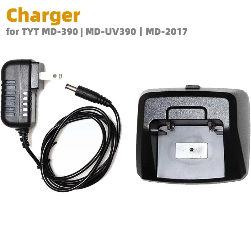 Carregador de Mesa para Bateria Li-ion com Plugue US/EU, Adaptador de Parede AC para Rádio Bidirecional TYT Walkie Talkie MD-390 MD-UV390 MD-2017