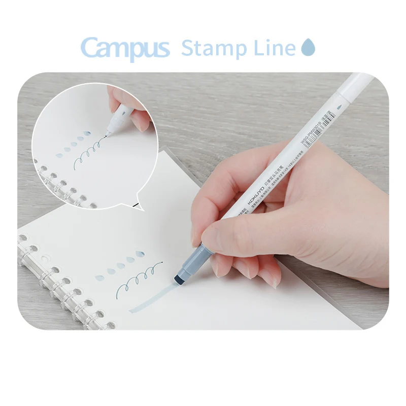 1 Set Japan KOKUYO Kampus Penanda Garis Cap Highlighter Dua Ujung Dengan Cap Pena Lucu Siswa Student Supplies