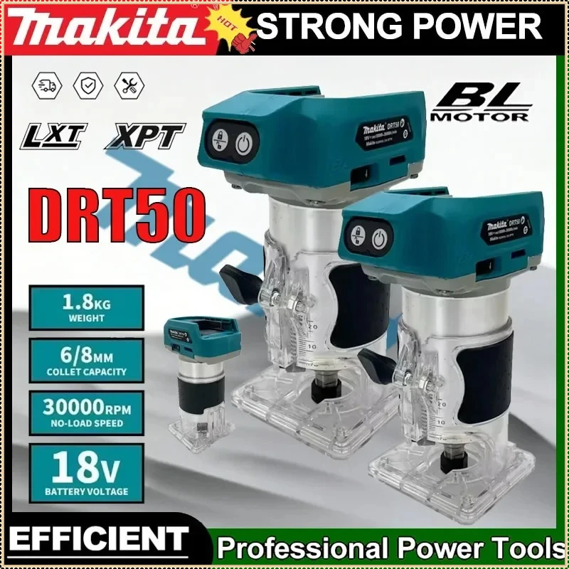 

Makita Cordless Trimmer Rechargeable Trimming Machine DRT50 18V Brushless Slotting Milling Woodwork Engraving Machine Tool