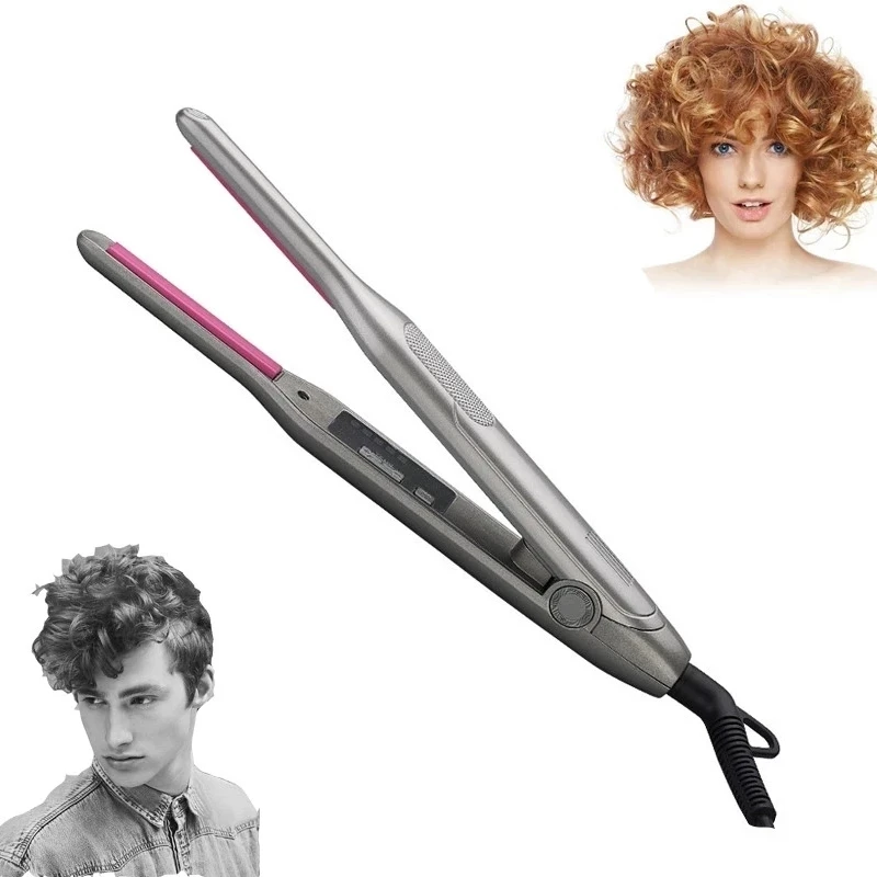 Professional 2 in 1 Hair Straightener  Curling Iron Hair Curler  Flat Iron for Short Hair  LED Hair Straightener   Electric