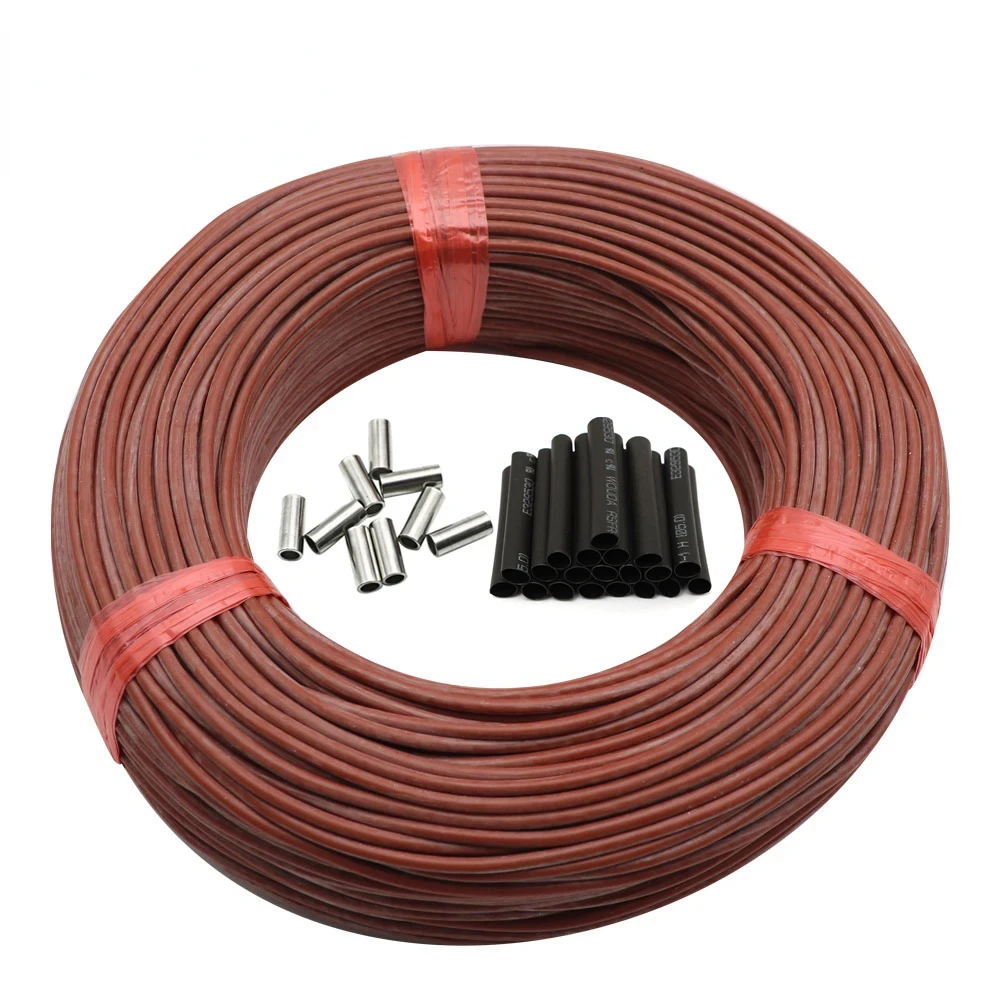 5-100 Meters Infrared Warm Floor Cable 12K 33ohm/m Electric Carbon Heating Wire Coil 2.0mm Fiber Wire Floor Hotline Thickening