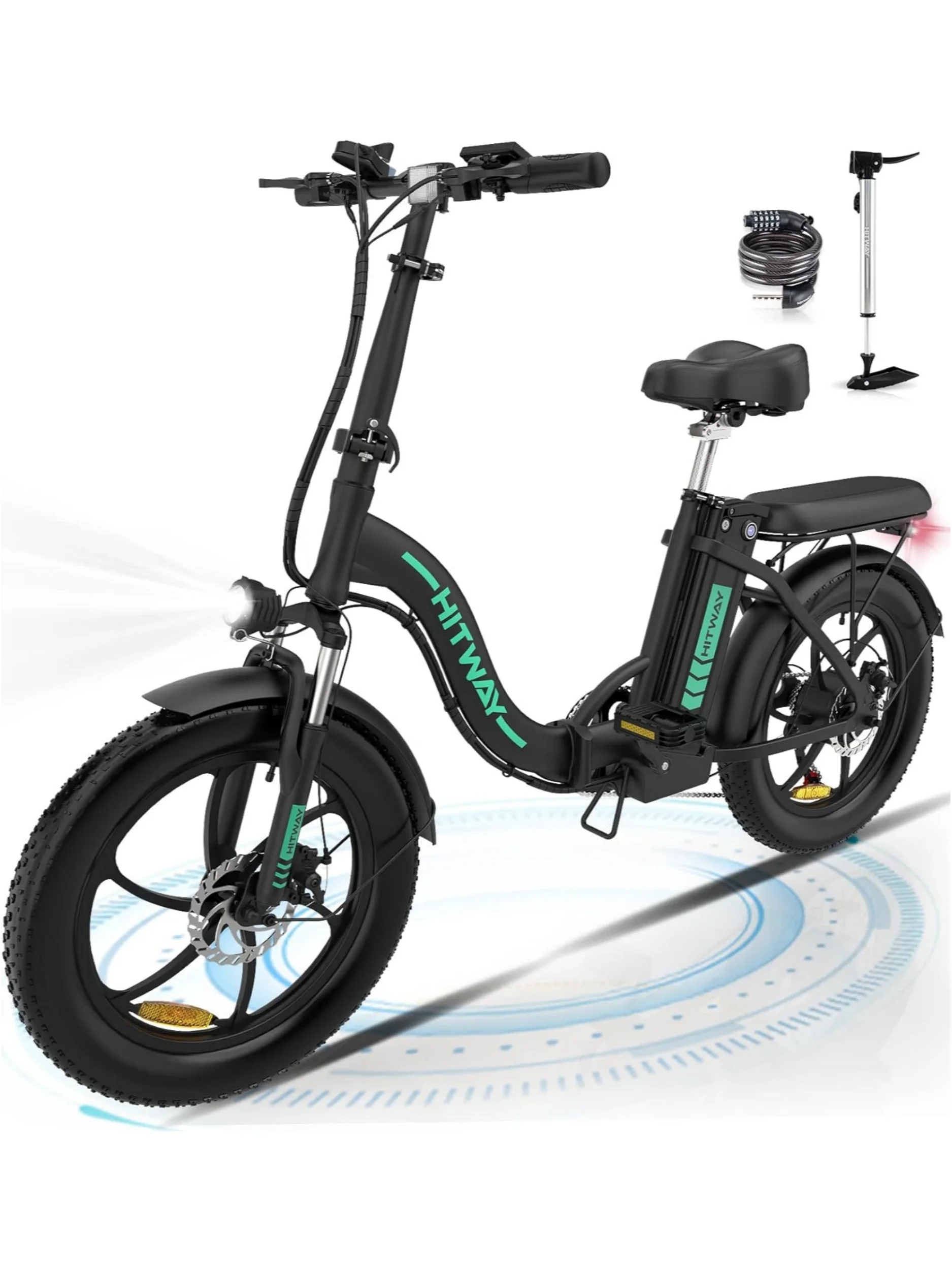 AliExpress UK HITWAY Electric Bike 20" Fat Tire Ebikes 250W 36V E Bike 35-90KM Electric Folding Bike 7 Gears City
