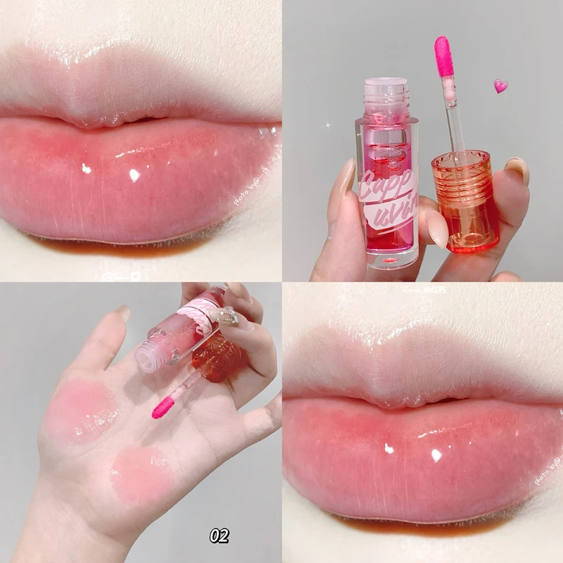 Water GLOSS Jelly Lip GLOSS กันน้ําโปร่งใส Liquid ลิปสติก Lip สาวแต่งหน้าเกาหลีแต่งหน้าลิปสติก Lipgloss เครื่องสําอาง