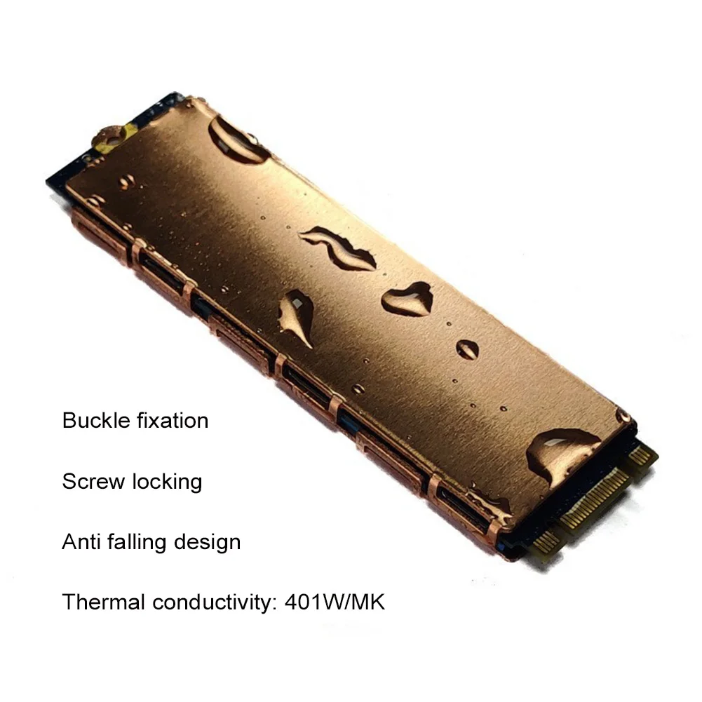 

Copper SSD Cooling Heat Sink with Thermal Silicone Pad Metal Solid State Hard Disk Cooler Single/Double Sided Laptop Accessories