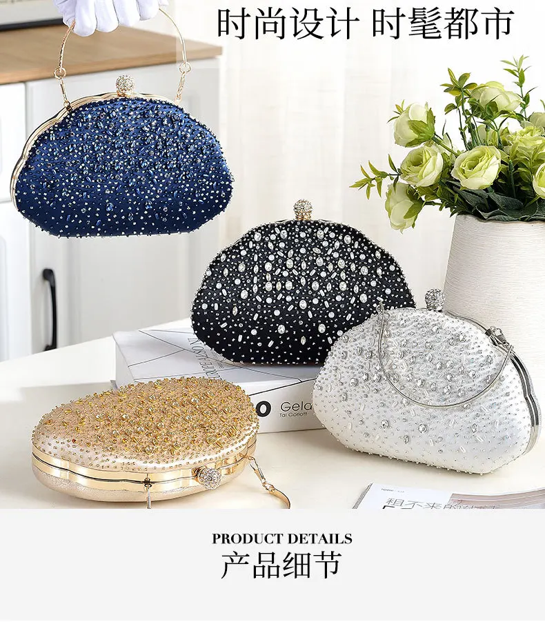 Spabroken Diamant-Clutch-Tasche, Bankett-Tasche, Einschultrige, schräge Bankett-Abendtasche, französischer Stil, Cheongsam-Handtasche – Detail 11