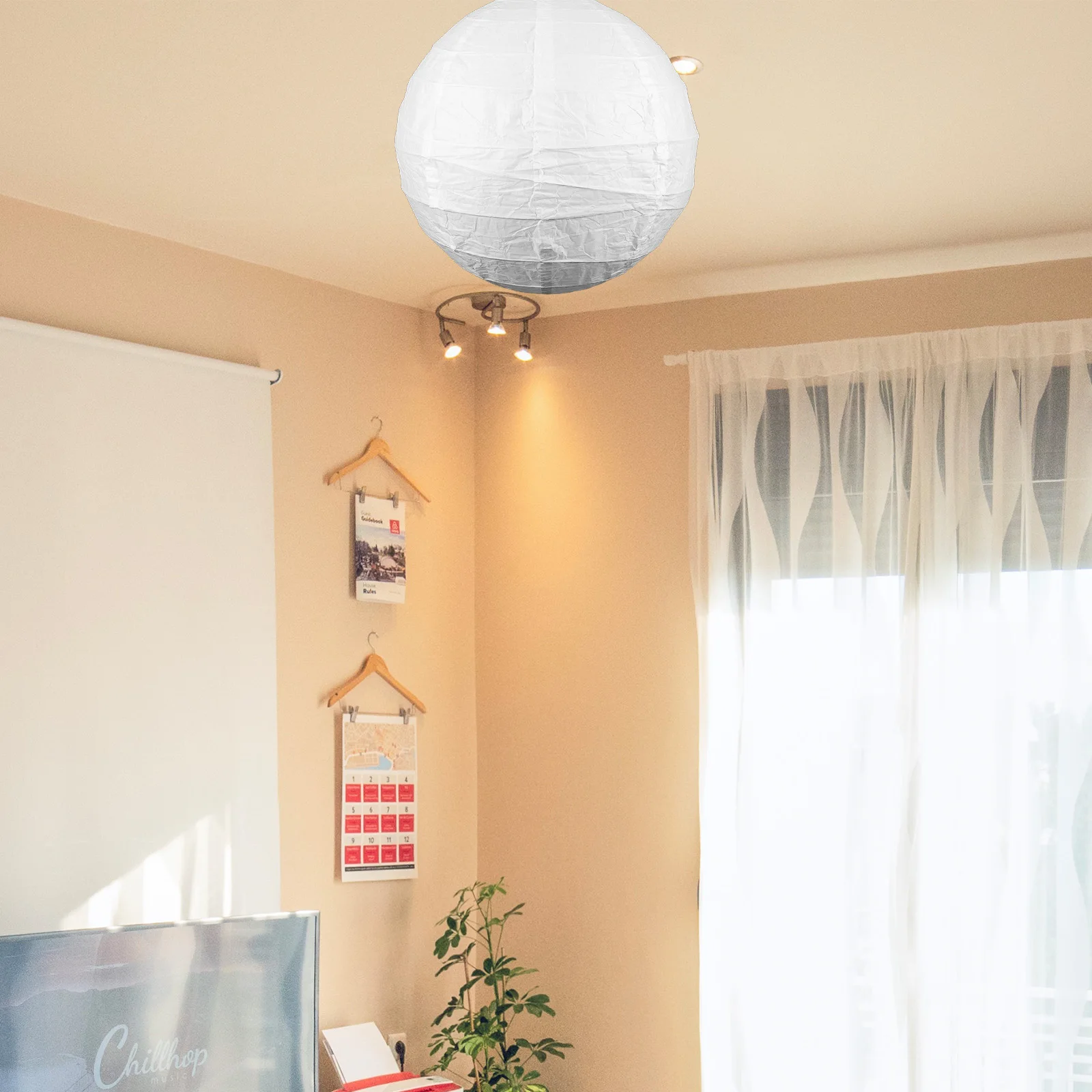 

2pcs Replacement Lampshades Hanging Light Iron Paper Material Creative Design Bedroom Living Room Decor Small Round Shades Lamp