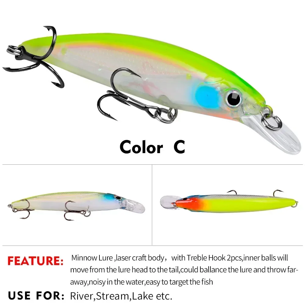 Mino 9cm 11cm Luminous Biomimetic Fake Bait Plastic Hard Bait Fish Bait Long Range Floating Mino