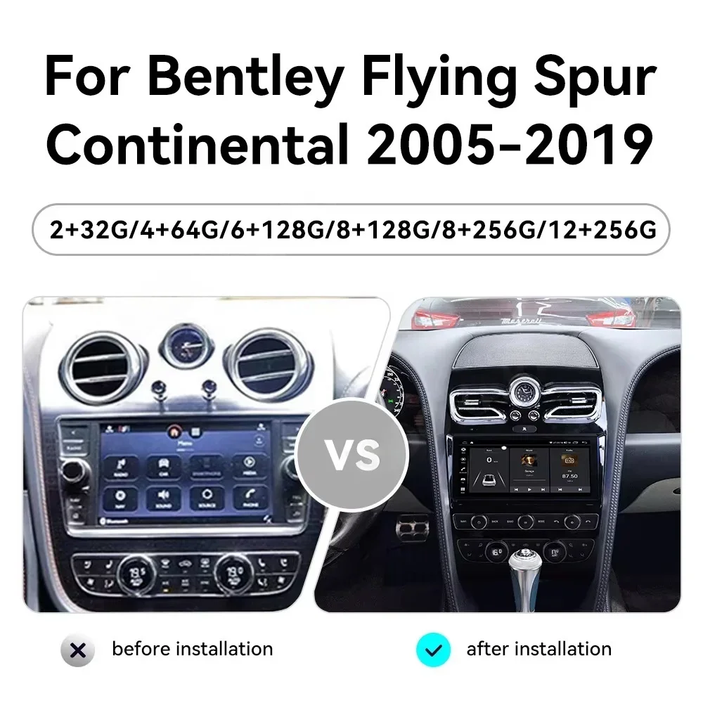 Android 14 For Bentley Flying Spur Continental 2005-2019 Car Radio Carplay Autoradio Stereo Multimedia intelligent systems