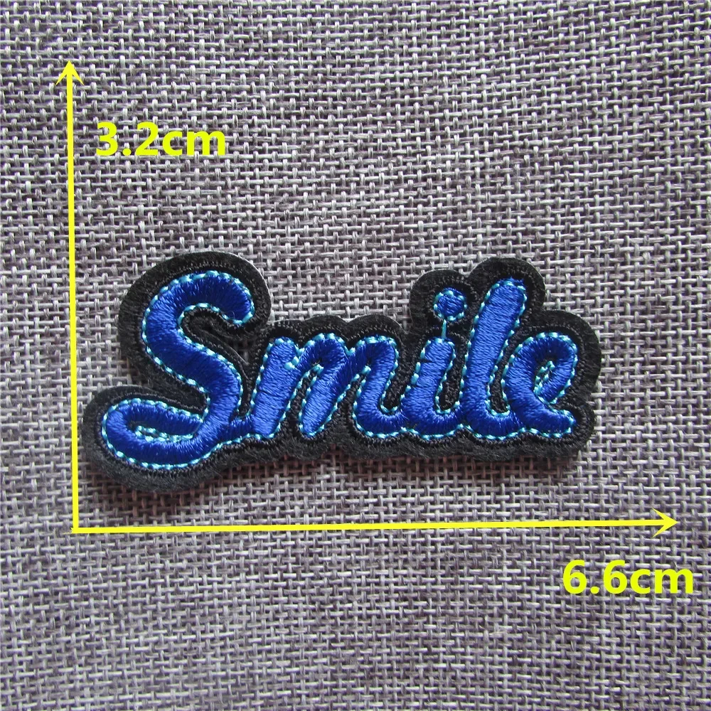 High quality English word Mixed Embroidered Iron On Patch For Clothing Badge Paste applications for clothes Stripes DIY Stickers