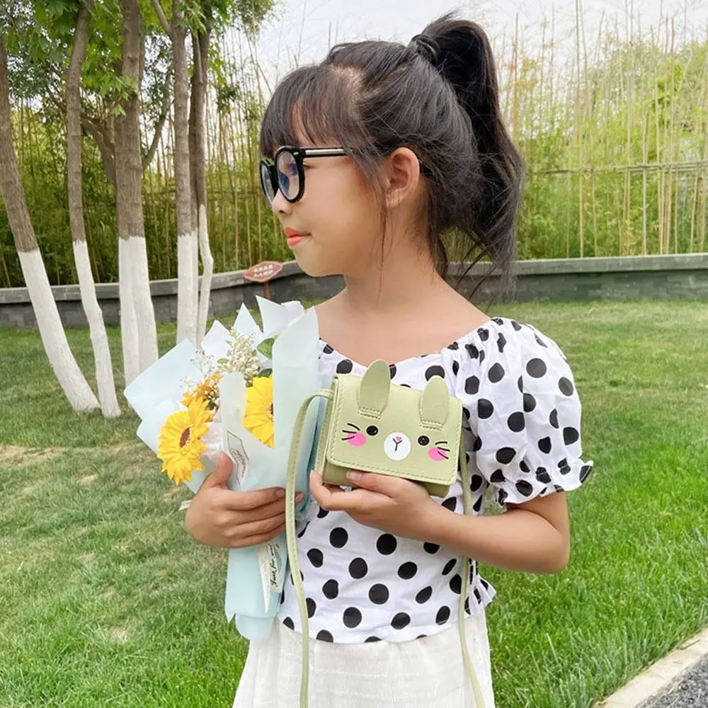 Fashion Cute Rabbit Children's Mini Handbags PU Leather Portable Princess Shoulder Bag Kids Coin Purse Children