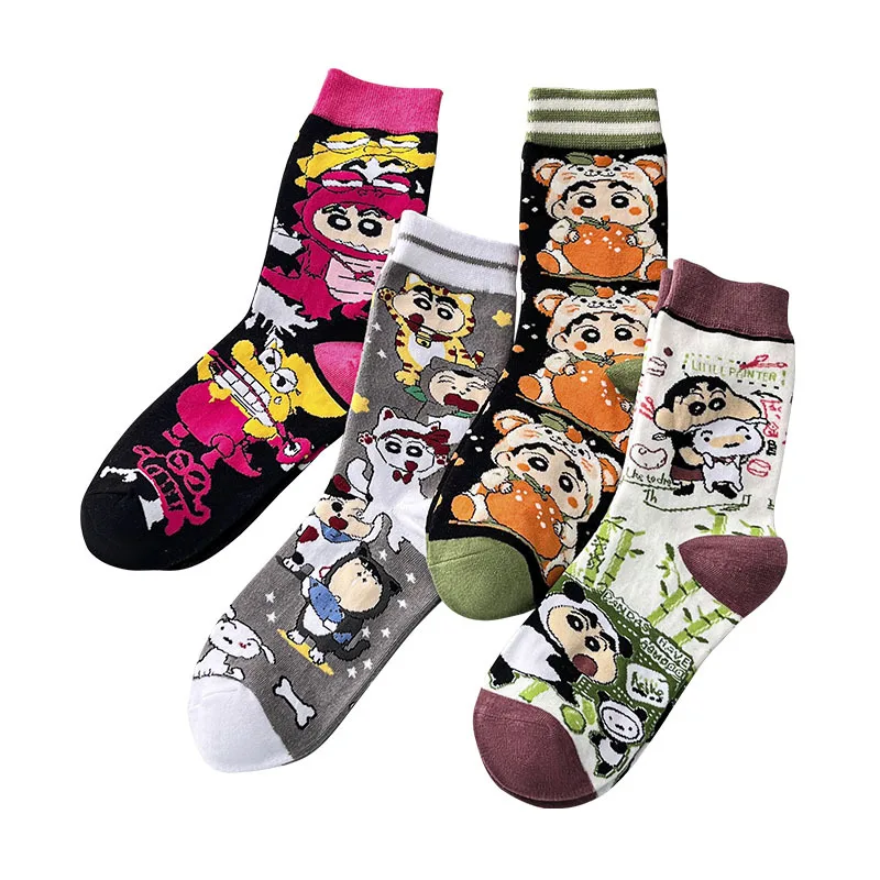 Nieuwe Crayon Shin-chan Cartoon Sokken Kawaii Gekamd Katoen Mid-kalf vrouwen Sokken Mannen En vrouwen Anime cartoon Kousen Geschenken