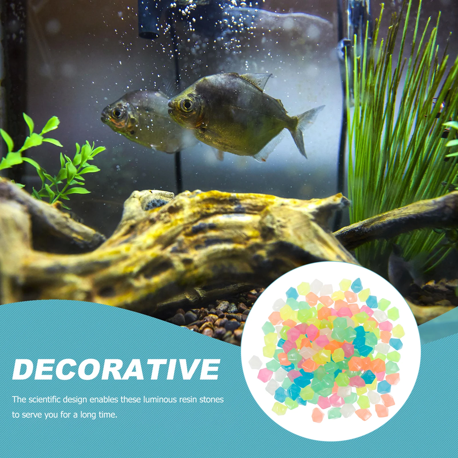 

400pcs Luminous Glow Stones Resin Aquarium Gravel Fish Tank Decoration Garden Pond Decorative Cobblestone Environmentally