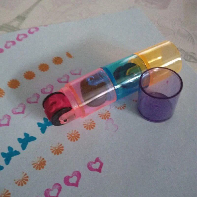 Baby Colorful Ink Pad Stamp Seal Preschool Funny Toy Learning Cartoon DIY Roller Drawing Diary Tool for Kids Ink Pad Gift