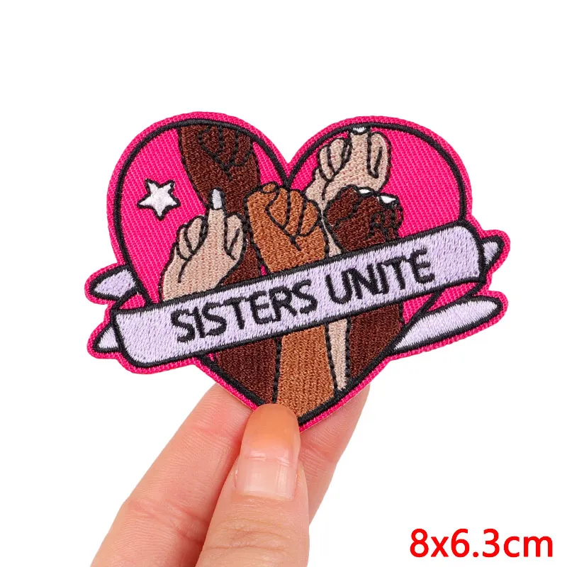 Feminism Patch DIY Iron On Patches For Clothing Girl Power Embroidery Patch Slogan Patches On Clothes Sewing Embroidered Sticker