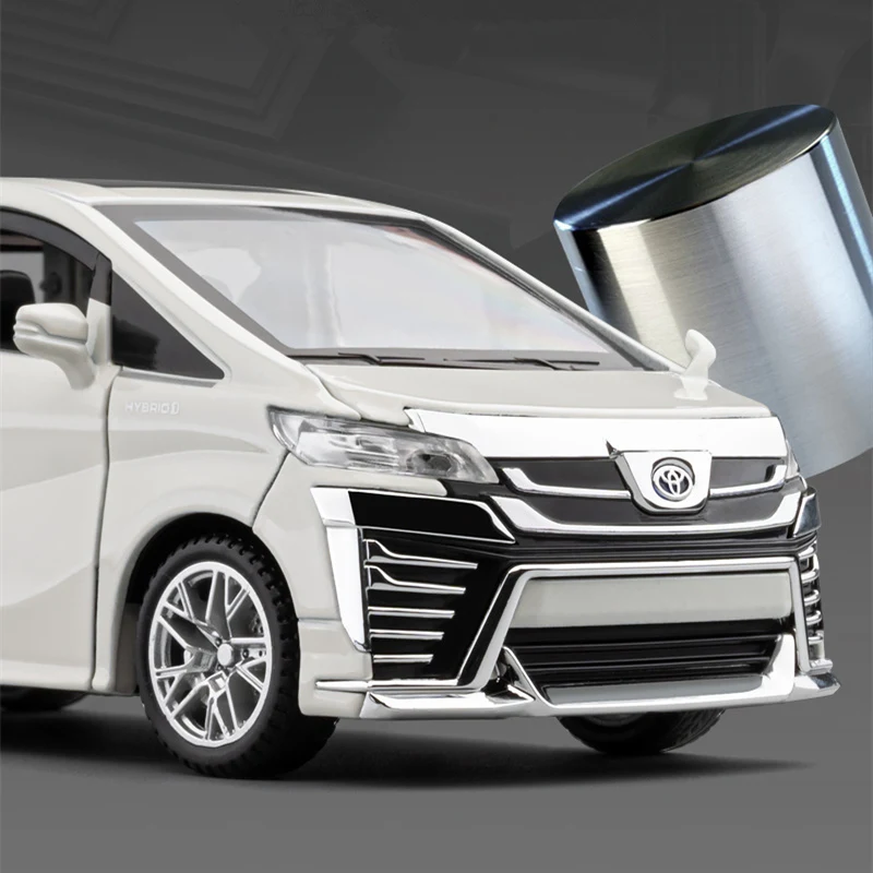 1:32 Toyota Vellfire MPV Alloy Car Model Sound and Light Pull Back Children\'s Toy Collectibles Birthday gift