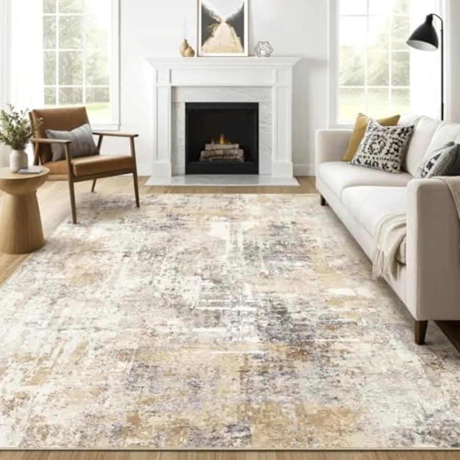 

10x12 Area Rug for Living Room Washable Large Abstract Modern Soft Rugs with Stain Resistant and NonSlip Features Ideal for Ind