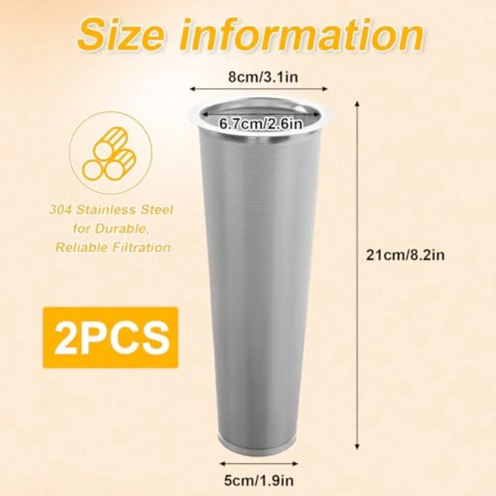 For Home Brewing Cold Brew Filter Ultra-Fine Mesh Compatible With Wide Mouth Jars 304 Stainless Steel Leak-proof Fit