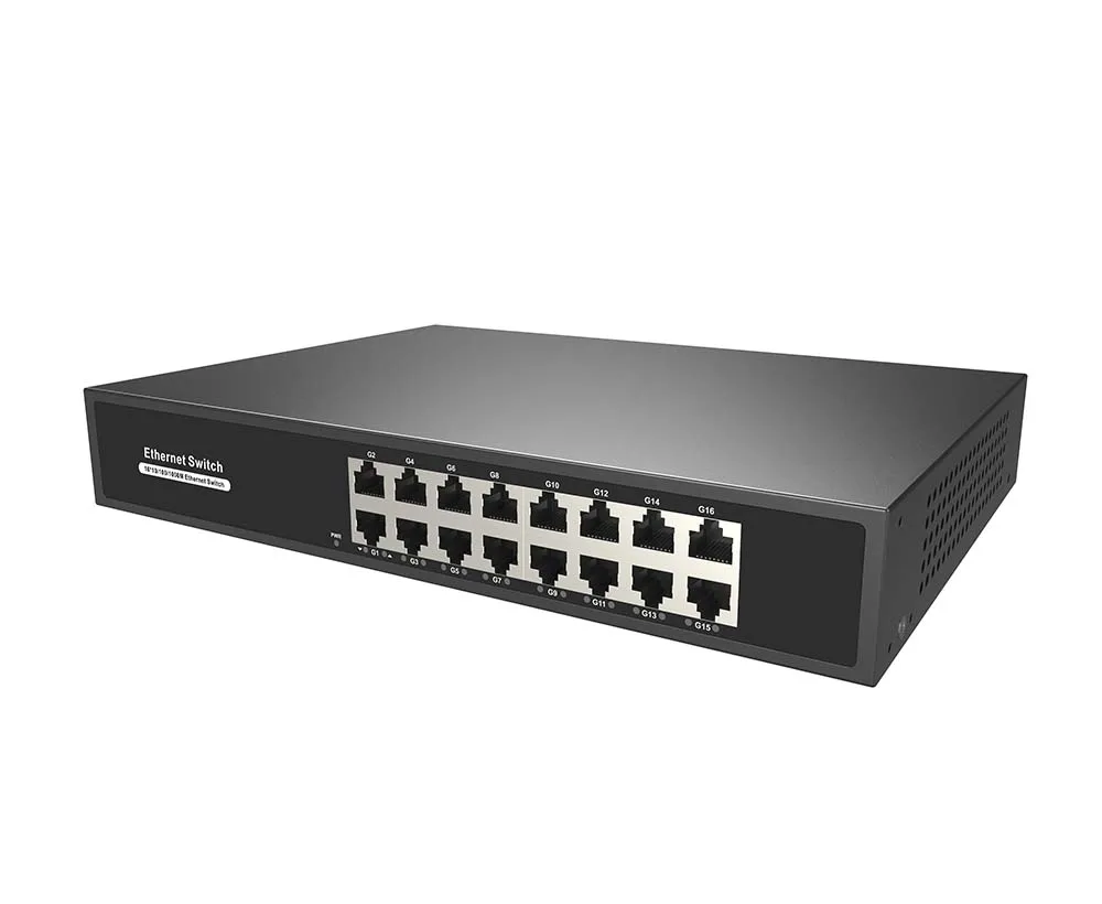 Gigabit Ethernet Switch 16*10/100/1000M Ethernet Ports Network Switches for CCTV IP Camera