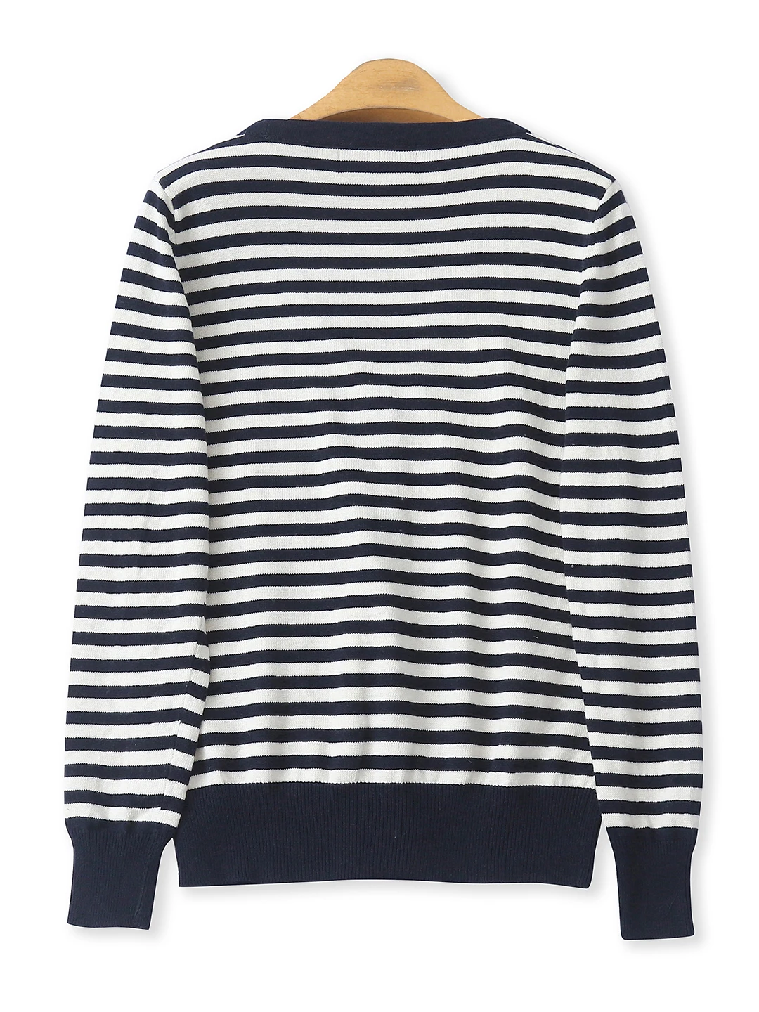 

Thin Stripe Long Sve V-Ne Cardigan Women's Faion Casual Slim Fit Autumn New Sle Single Button Sweater Commute Sle