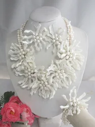 charm2021- New African Wedding Style Handmade Shell Flower Necklace