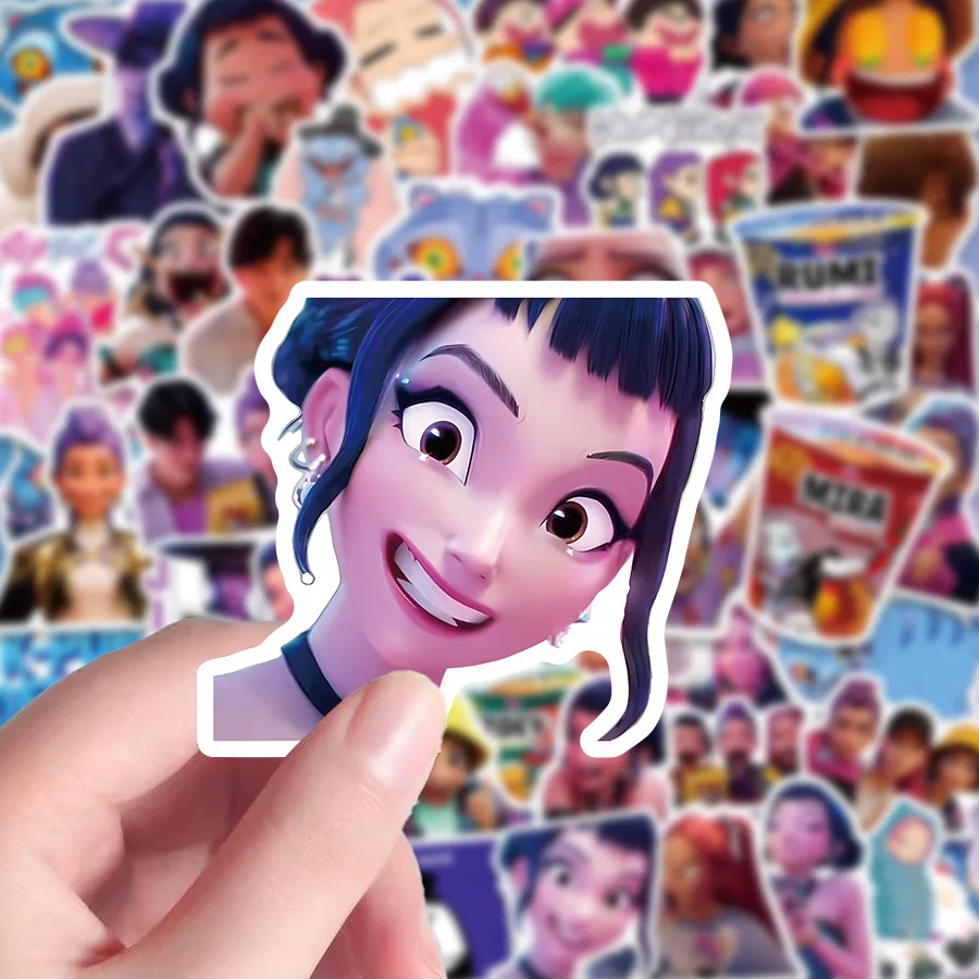 10/30/60 pçs filmes animados kpop caçadores de demônios dos desenhos animados adesivo diy decoração à prova dwaterproof água skate notebook graffiti brinquedo