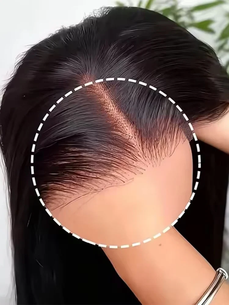 

Прямые парики без клея из 100% натуральных человеческих волос, 40-46 дюймов, с предварительно нарезанным кружевом 13x4, фронтальный парик 7x5, готовые к носке, из натуральных необработанных волос для женщин